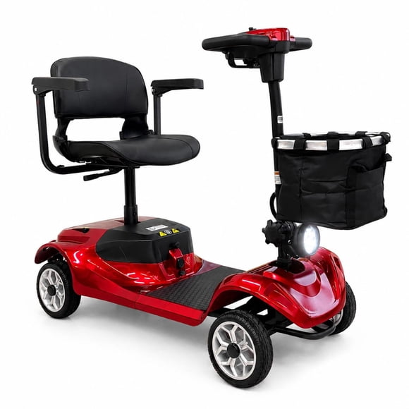Silla de Ruedas Scooter Electrico Plegable Adulto Mayor rojo