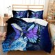 thumbnail image 1 of Juego de Funda Nórdica King Size,Juego de Cama Mariposa Ocean Galaxy Whale para Dormitorio, 1 of 8