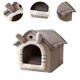thumbnail image 3 of Casa de peluche para perros, cama cueva para gatitos, con base antideslizante, cómoda casa para mascotas de color gris claro, lavable, cama cueva para M, 3 of 9