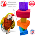 thumbnail image 3 of Bonka Bird Toys 1174 Big Bites Rainbow Wood Tower Large Chew Parrot Cage Toy Pet, 3 of 8