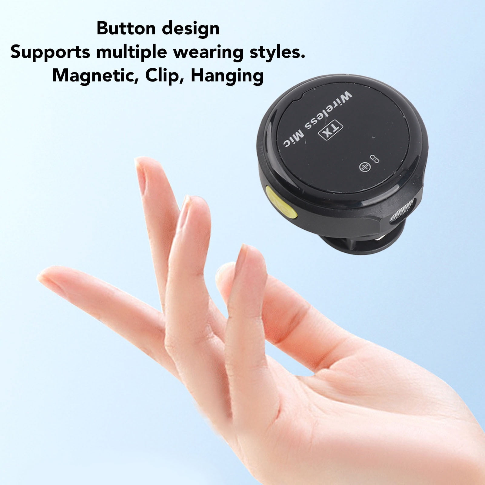 LAZIOEGR 2PCS Wireless Lavalier Microphone Magnetic 2.4GHz Noise Canceling Type C Clip On Lapel Mic with Charging Case (4.33 inches / 11 cm)