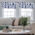 thumbnail image 4 of LALILO Kitchen Curtain Valance Nautical Sea Anchor Boat Life Rod Pocket Window Curtain 52"x 18" Set of 2, 4 of 5