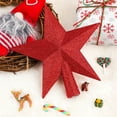 thumbnail image 4 of Glitter Star Tree Topper - 8" Christmas Red Decorative Holiday Bethlehem Star Ornament, 4 of 6