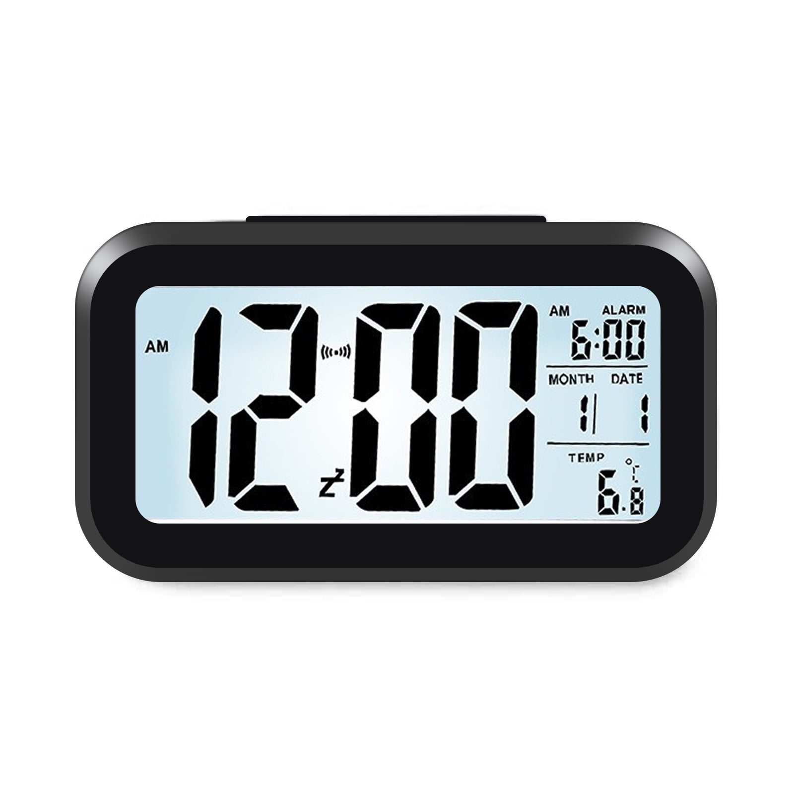 JIGUOOR Digital Alarm Clock with LED Backlight, Electronic LCD Digital
