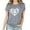 Grey, variant on Short Sleeve T-shirts for Women with Love Heart & Dog Cat Paws Prints Summer Casual Base Tee Tshirts Crewneck (L, Gray)
