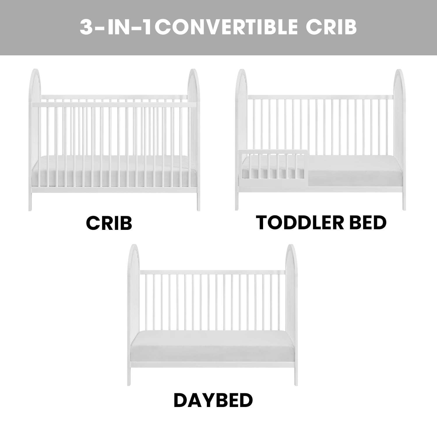 Oxford Baby Everest Convertible Island Crib Snow White
