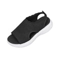 thumbnail image 2 of BADHUB Womens Open Toe Sandals Arch Support Sandals with Comfortable Slip On Sport Athletic Orthopedic Walking Sandals Black 41, 2 of 5