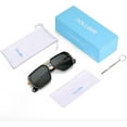 thumbnail image 5 of Lunettes de Soleil Aviateur Carrées pour Homme Tendance Mode Monture en Métal Doré Punk Rétro Cool, Multicolore, 5 of 5