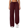 thumbnail image 2 of Noric Women's Jogger Pants High Waist Drawstring Elastic Waist with Pockets Adjustable‑Hem Relaxed‑Fit Casual Trousers, 2 of 6