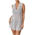 thumbnail image 4 of Traje de Baño de Bikini de Mujer de Punto de la Playa Abrigo de Poliéster, Manga Larga Cubierta para Bikini Y Traje de Baño, Moda Casual, 4 of 7