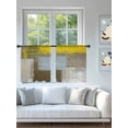 thumbnail image 4 of Sheer Curtains 45 Inch Length 2 Panels Set for Kitchen, Yellow Brown Semi Sheer Curtains for Windows, Abstract Blue White Vintage Oil Painting Voile Window Treatments Rod Pocket Curtain, 4 of 7
