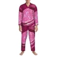 thumbnail image 3 of Logiee Sparkling Pink Toilet Print Mens Long Sleeve Pajama Set,Notched Collar Pajamas for Men, Men's Sleepwear,Mens Sleepwear with Pockets & Button Down-XX-Large, 3 of 7