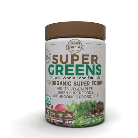 Country Farms Super Greens Drink Mix, Chocolate, 10.6 oz., 20 Servings (Packaging May (Best Green Drink Supplement)