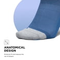 thumbnail image 4 of Feetures Elite Light Cushion Quarter Solid - Sport Sock with Targeted Compression - Blue Track , Small (1 Pair), 4 of 7