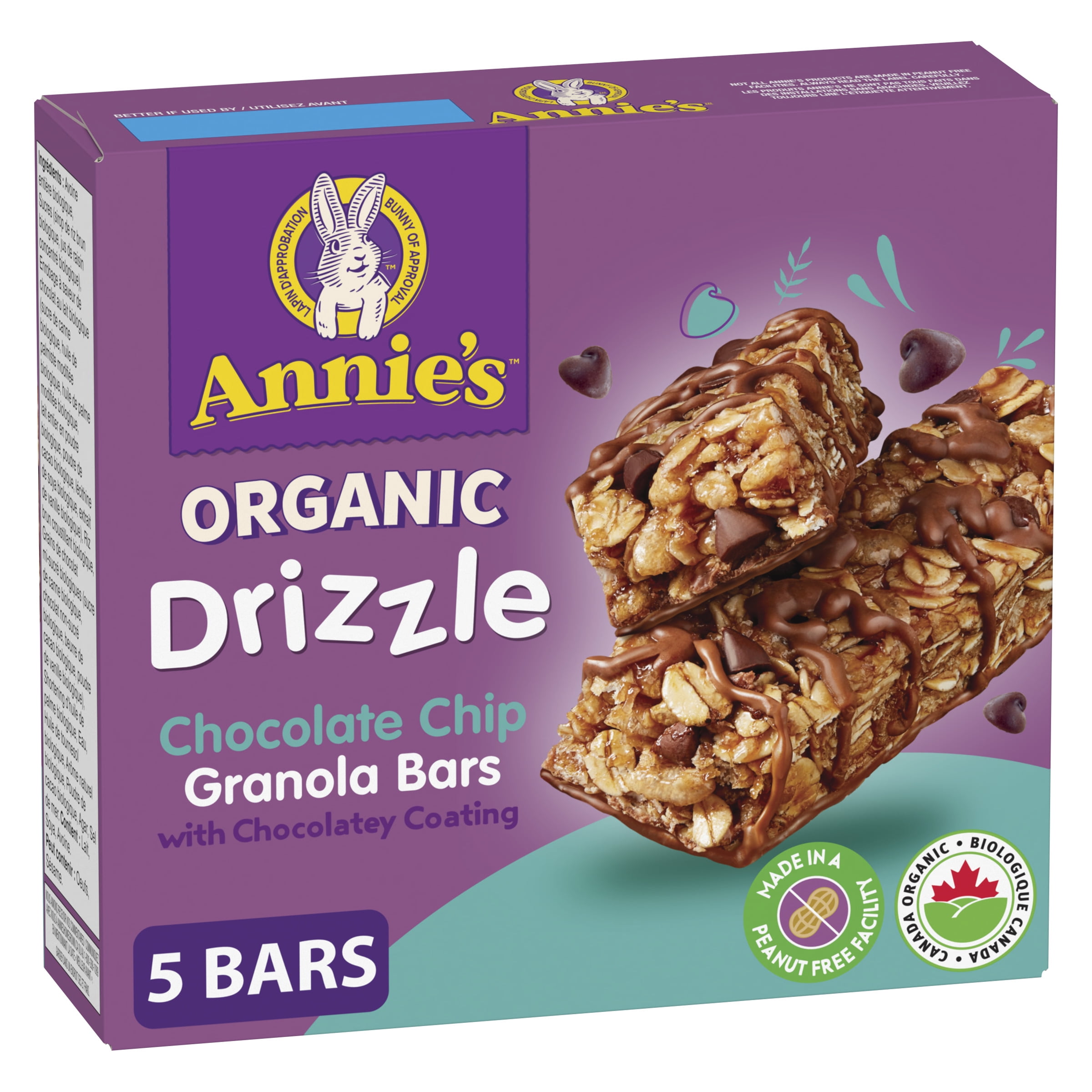 Annie's Biologique Filet et brisures de chocolat Barres granola