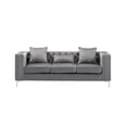 thumbnail image 2 of Lilola Home Lorreto Gray Velvet Fabric Sofa Loveseat Chair Living Room Set, 2 of 5