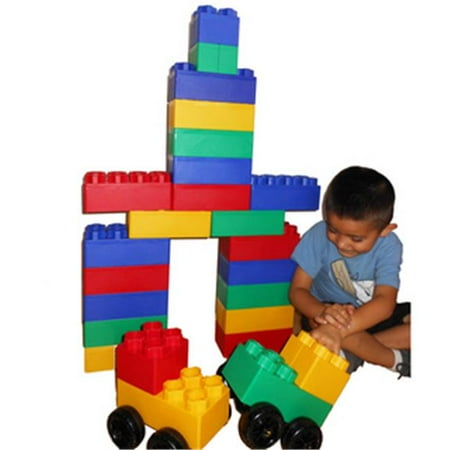 - 40pc Jumbo Blocks with Wheels Big City Play Set