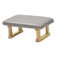 thumbnail image 1 of Reposapiés pequeño, taburete otomano acolchado, taburete rectangular antideslizante moderno con patas de madera para puerta de vestidor Gris claro, 1 of 9