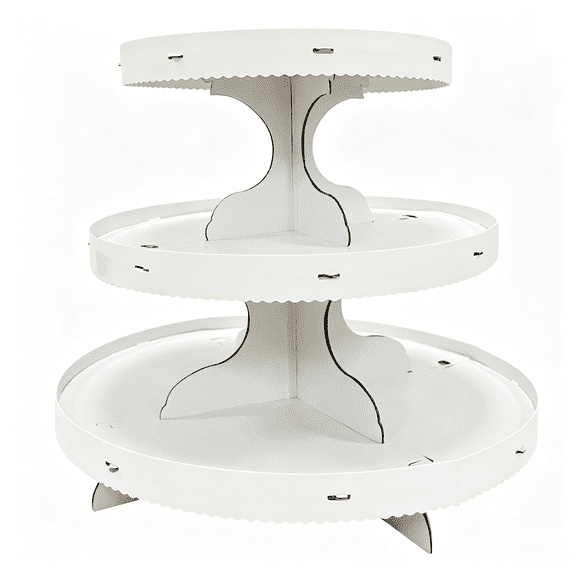 12IN x 10.5IN White Cupcake Stand,3-Tier,by Way To Celebrate