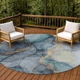 thumbnail image 6 of Addison Rugs Chantille Indoor/Outdoor Transitional Abstract Teal Machine Washable Round Rug, 8' x 8', 6 of 7