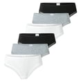 thumbnail image 1 of SCHIESSER Tanga para mujer, paquete de 6 - Paquete de 6 tangas Cheeky, algodón elástico, liso Negro/gris/blanco M (Medium), 1 of 4