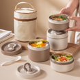 thumbnail image 3 of shiyou-420ml Food Warm Lunch Container, Thermal Cooking Pot Stainless Steel Double Layer Portable Round Shape Thermal Lunch Container for Office,Home,School, 3 of 4