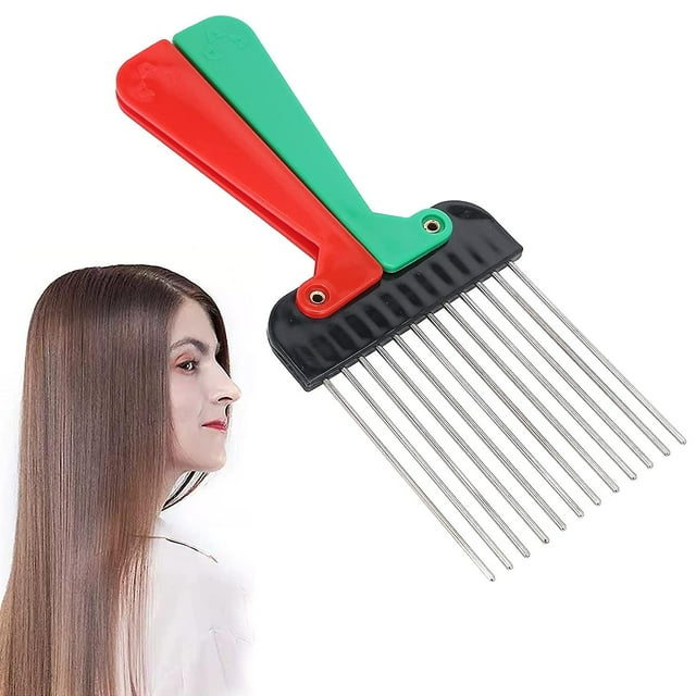 Peine de pelo afro, peine afro, peine de plástico para recoger el cabello, peine de dientes anchos, peine para desenredar el cabello para cabello rizado, cabello seco y mojado