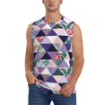thumbnail image 3 of Uemuo Plaid Flamingo Pattern Men's Sleeveless T-Shirt,Muscle Athletic Tank Top, Moisture-wicking Quick-dry Breathable Classic Tee Top for Gym Run Outdoor Sports-, 3 of 8