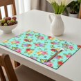 thumbnail image 6 of Placemat, Pioneer Flower Floral Print Pattern Place Mats Table Mat Set Of 2, PVC Washable Placemats for Party Kitchen Dining Decoration, 18x12 Inch, Fade Resistant, 6 of 6