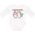 thumbnail image 3 of Inktastic I Believe in You Cute Rainbow Unicorns Boys or Girls Long Sleeve Baby Bodysuit, 3 of 5