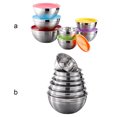 thumbnail image 4 of 7X Mixing Bowls Salad Bowl Mirror Finish Rice Adults Kids Dining Room Snack Cereal Food Storage Basin Kitchen Dining Cooking Tableware White Lid, 4 of 9
