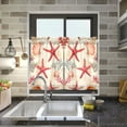 thumbnail image 4 of Yayeee Kitchen Curtains Tier Pair Light Filtering 27"x36" Rod Pocket Short Cafe Window Panel, Beige Starfish, 4 of 7