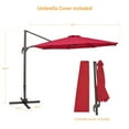 thumbnail image 5 of FLAME&SHADE 10ft 360-Degree Cantilever Patio Umbrella, Outdoor Hanging Shade for Beach Garden,Beach and Lawn - Red, 5 of 7