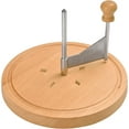 thumbnail image 2 of Cheese Curler Flower Maker Wheel Slicer, Stainless Steel Cheese Shaver, Manual Cheese Slicer Kit with Sharp Blade Wood Base, for Home, Restaurants, 2 of 7