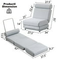 thumbnail image 5 of Single Sofa Chair Foldable Single Sofa Bed with Pillow,Portable Foldable Sofa Bed,Leisure Sofa Chair,Easy to Store,Made of Breathable and Wearable Linen, 5 of 10
