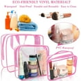 thumbnail image 5 of Minzimin Clear Makeup Bags, TSA Approved 6 Pcs Cosmetic Makeup Bags Set Clear PVC with Zipper Handle Portable Travel Luggage Pouch Airport Airline Vacation Organization, 5 of 9