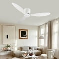 thumbnail image 3 of Witaxima 52" Flush Mount Ceiling Fan No Light, 3 Blades Reversible, 6-Speed DC Motor, Low Profile for Indoor Use, Ancient White Color, Remote Included, 3 of 9