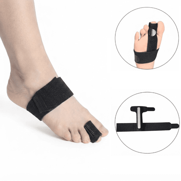 Toe Splint Brace for Crooked and Overlapping Digits - Non-Slip Support Strap with Built-In Metal Support for Daily Comfort
