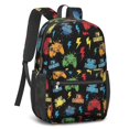 thumbnail image 2 of Game Controller Black Pattern 17" School Backpacks for Teens,Waterproof Oxford Fabric,S-Shape Padded Straps for School,Travel,Hiking,Camping, 2 of 6