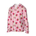 thumbnail image 2 of Balery Strawberries Men's Women's UPF 50+ Sun Protection Lightweight Hoodie Performance Long Sleeve Shirt for Fishing Running-, 2 of 9