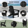 thumbnail image 6 of WestinTrends Malibu 5-Piece HDPE Adirondack Chair Outdoor Patio Square Table Conversation Set, Black, 6 of 15