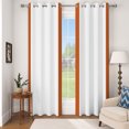 thumbnail image 5 of Orange White Stripe Blackout Curtains For Bedroom,2 Panels,Grommet Top,42x63 Inch,Thermal Insulated Room Darking Window Drapes, 5 of 8