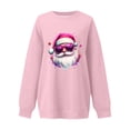 thumbnail image 5 of Feancey Funny Graphic Sweatshirts for Women Christmas Ugly Sweatshirt Oversized Long Sleeve Crewneck Pullover Cute Santa Claus Print Tops Pink XXL, 5 of 6