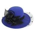 thumbnail image 2 of Only Moment Multicolor Organza Flower Bowler Hat Tweed Ladies Bow Bucket Wedding Bowler Hats Tea Party Vintage Felt Cloche Hat M, 2 of 3