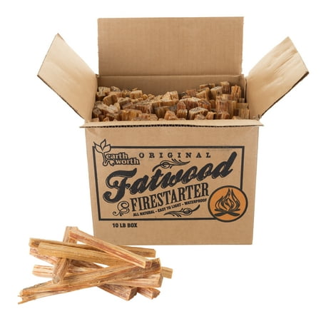 Fatwood Firestarter Kindling Sticks for Wood Stoves, Fireplaces, Bonfire Pits, Camping, Grill, Survival Quickstart Tinder by Pure Garden, 10 or 25 lb.