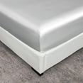 thumbnail image 4 of Queen Silk Satin Fitted Sheet, Soft Deep Pocket Sheet, Wrinkle Free, Non Fading, Breathable, Fully Elasticized, Beige, 4 of 5