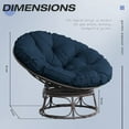 thumbnail image 4 of MeetLeisure Wicker Outdoor Patio Papasan Lounge Chair with Blue Cushion, 4 of 7