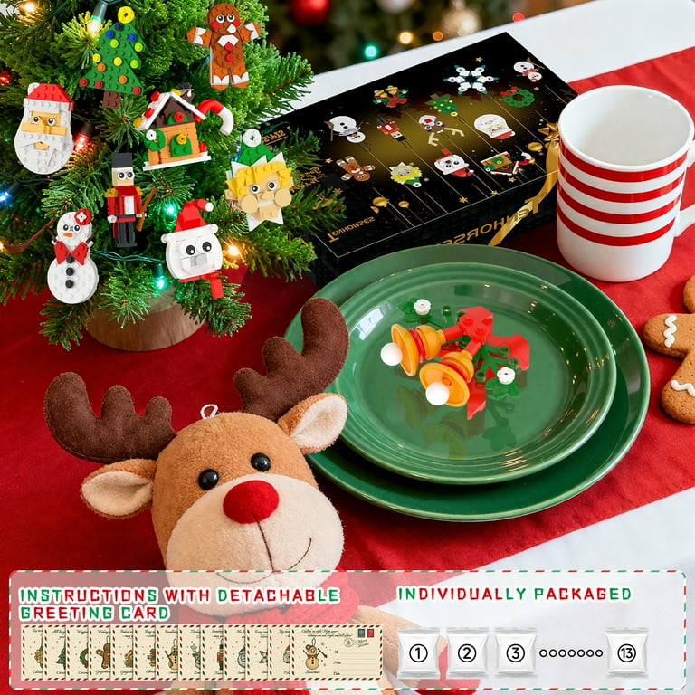 Christmas Ornaments Building Kit, Christmas Tree, Wreath, Santa
