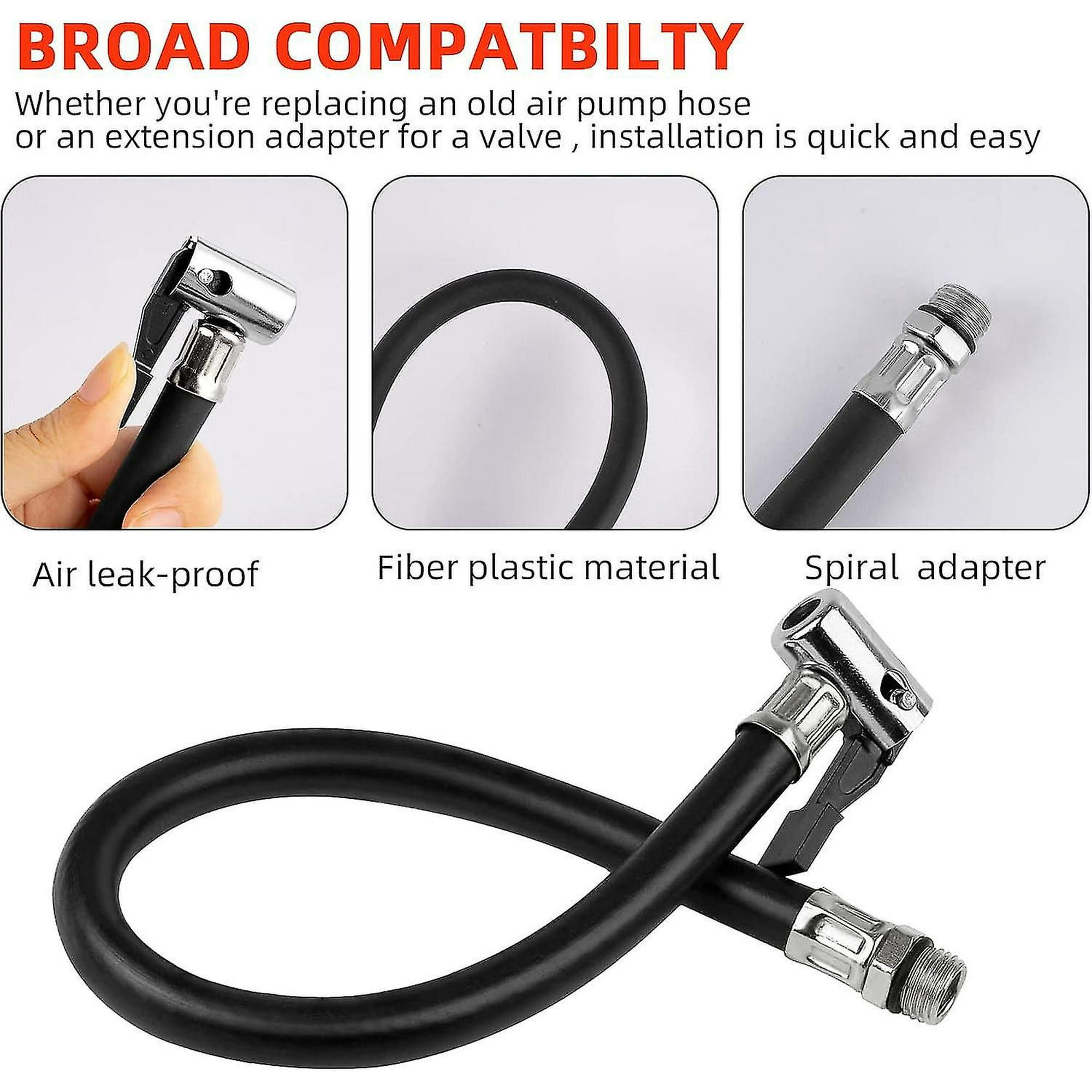 2 Tuyau Pompe Gonflage Pneu, 35cm Gonfleur De Valve Tube à Vélo