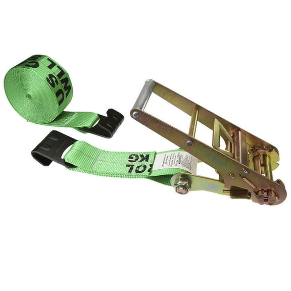 3" x 30' Green Ratchet Strap w/ Flat Hooks